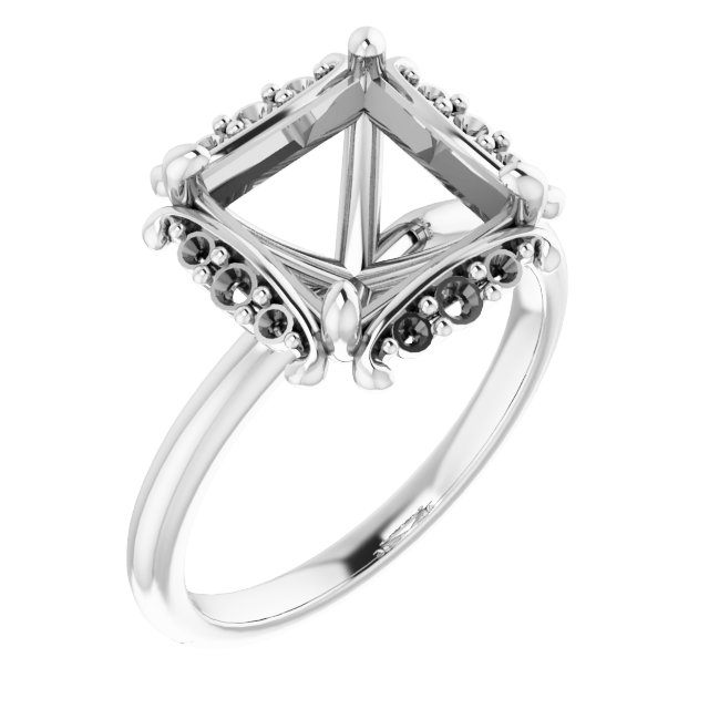 Claw-Prong Halo-Style Engagement Ring