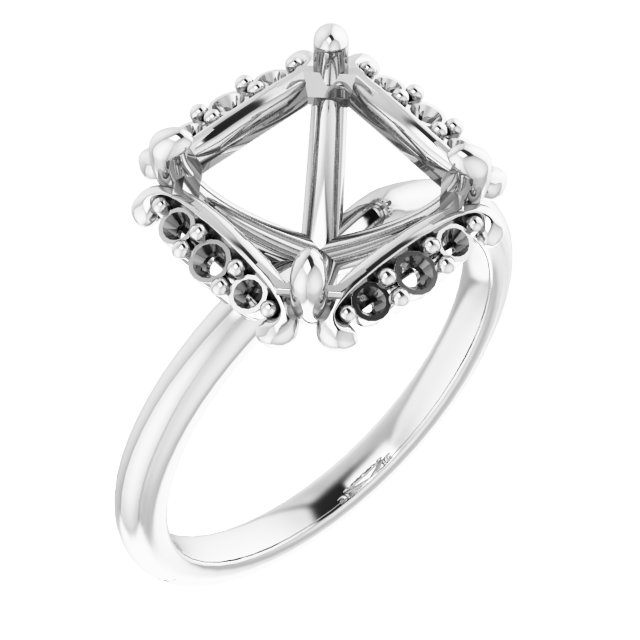 Claw-Prong Halo-Style Engagement Ring