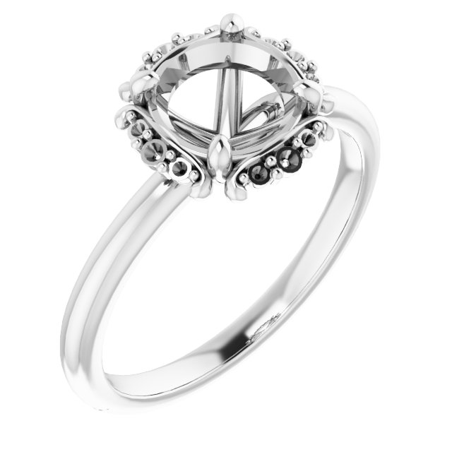 Claw-Prong Halo-Style Engagement Ring