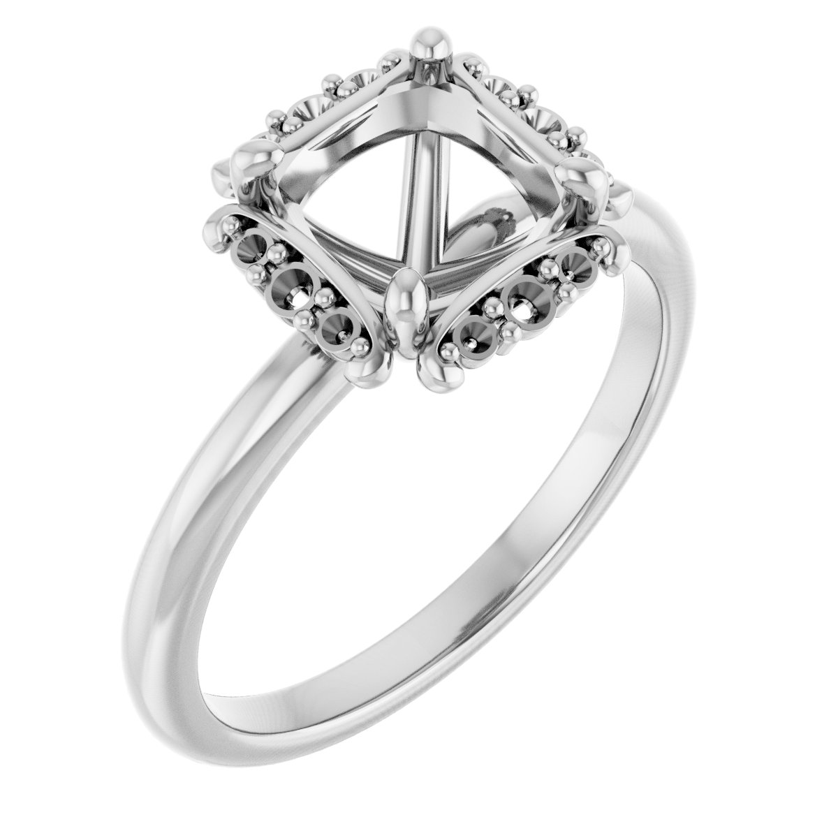 Claw-Prong Halo-Style Engagement Ring