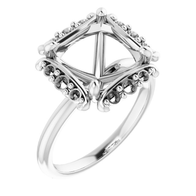 Claw-Prong Halo-Style Engagement Ring
