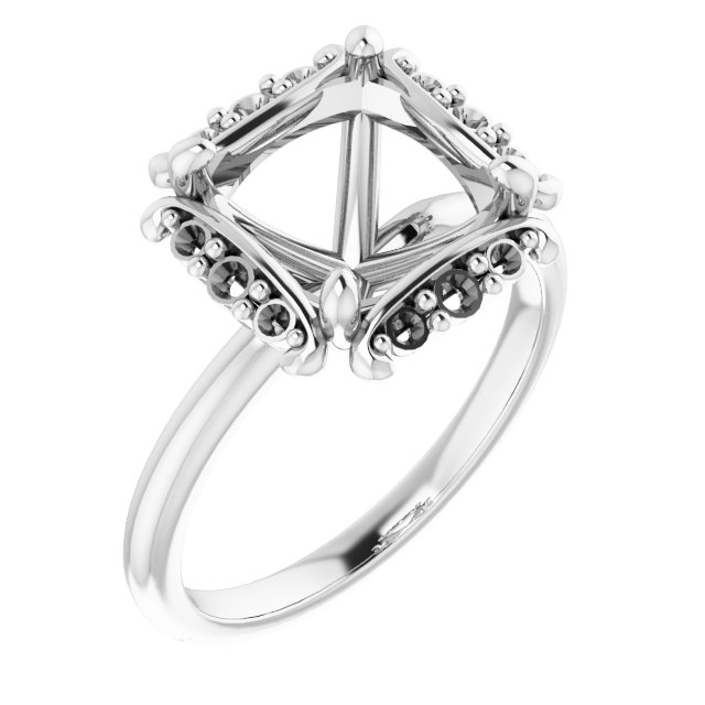 Claw-Prong Halo-Style Engagement Ring