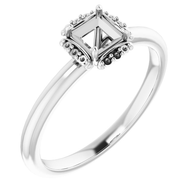 Claw-Prong Halo-Style Engagement Ring
