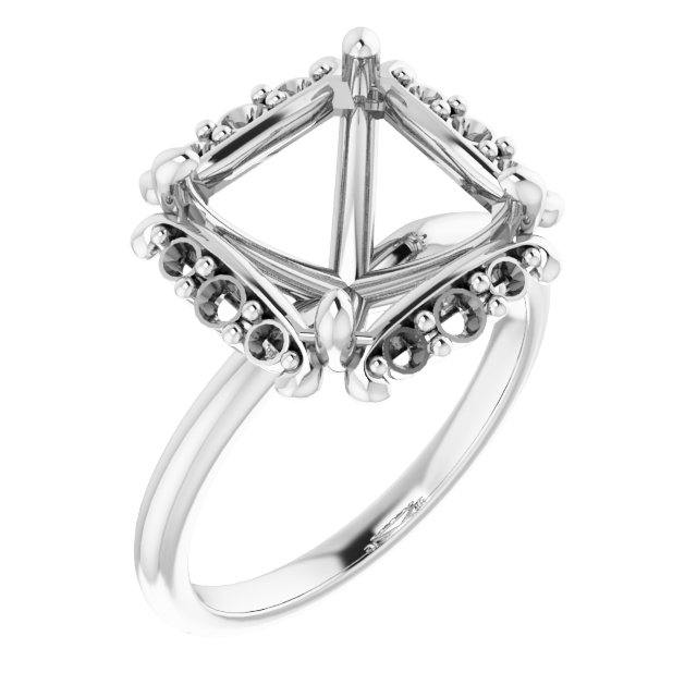Claw-Prong Halo-Style Engagement Ring
