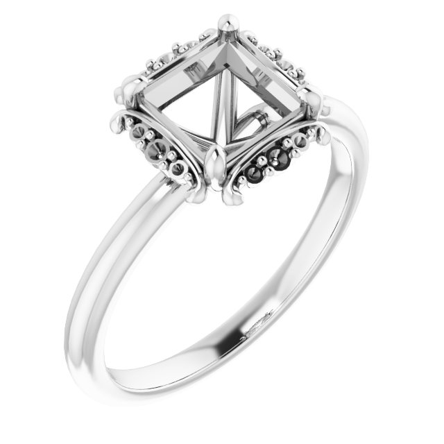 Claw-Prong Halo-Style Engagement Ring