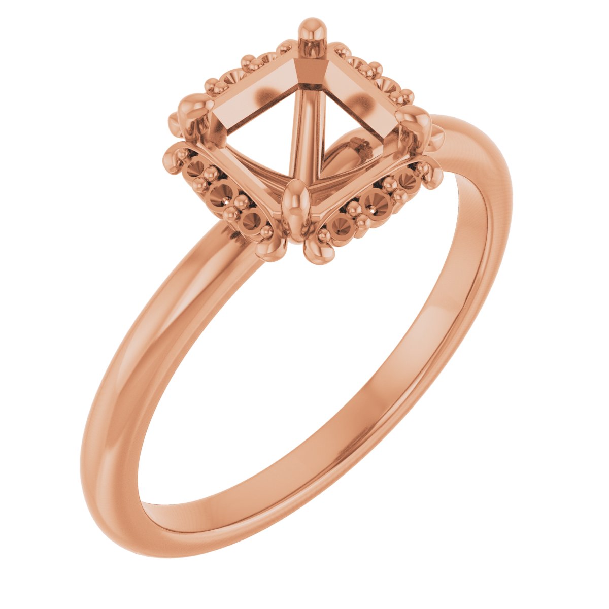 Claw-Prong Halo-Style Engagement Ring