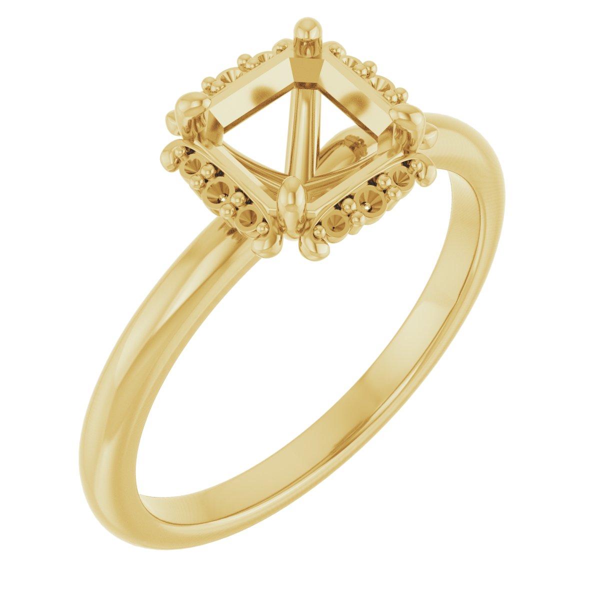 Claw-Prong Halo-Style Engagement Ring