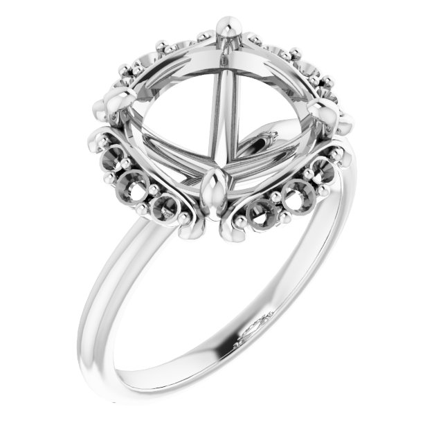 Claw-Prong Halo-Style Engagement Ring