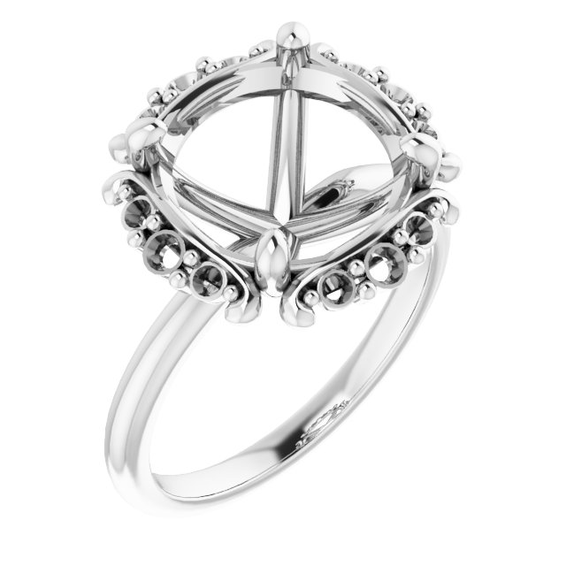 Claw-Prong Halo-Style Engagement Ring