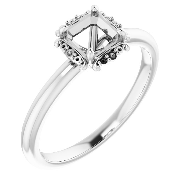 Claw-Prong Halo-Style Engagement Ring