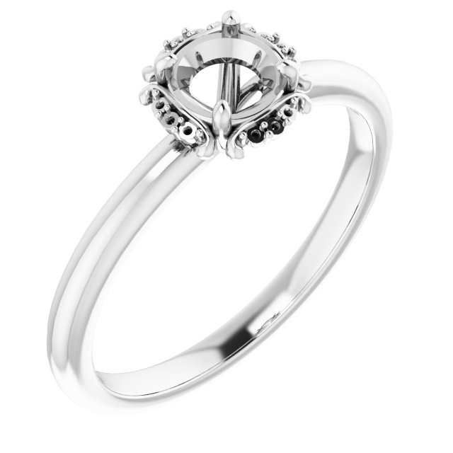 Claw-Prong Halo-Style Engagement Ring