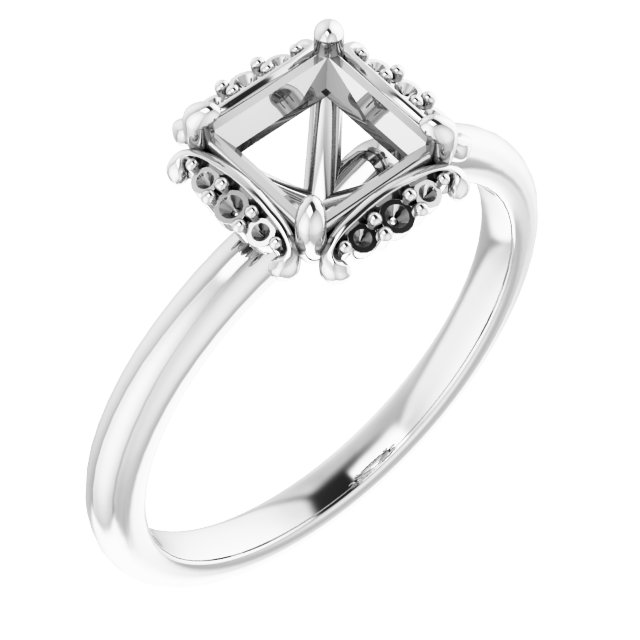 Claw-Prong Halo-Style Engagement Ring