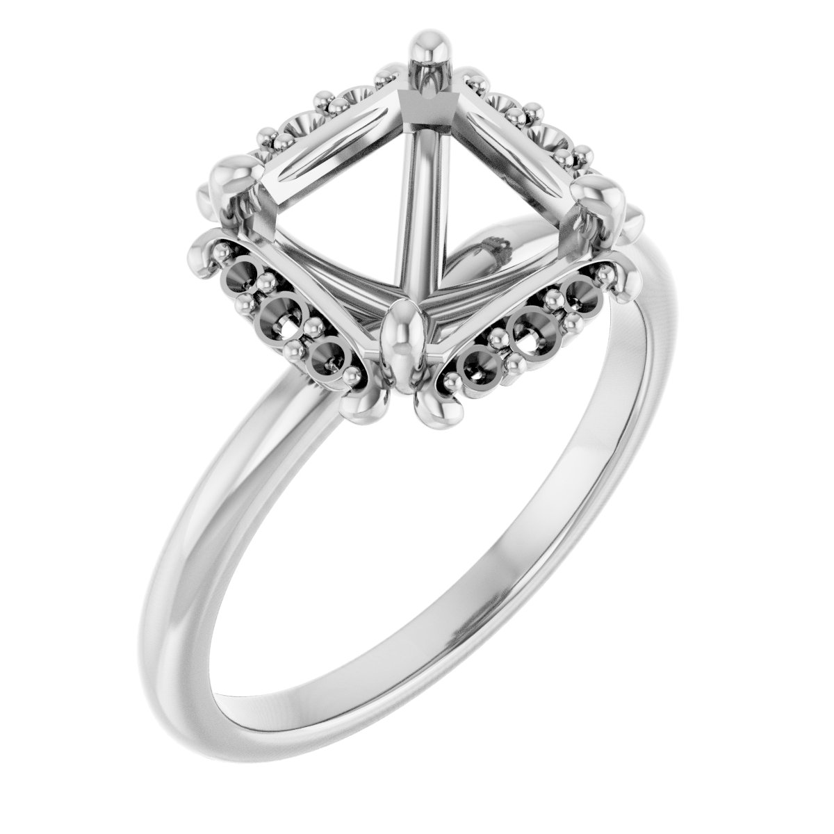 Claw-Prong Halo-Style Engagement Ring