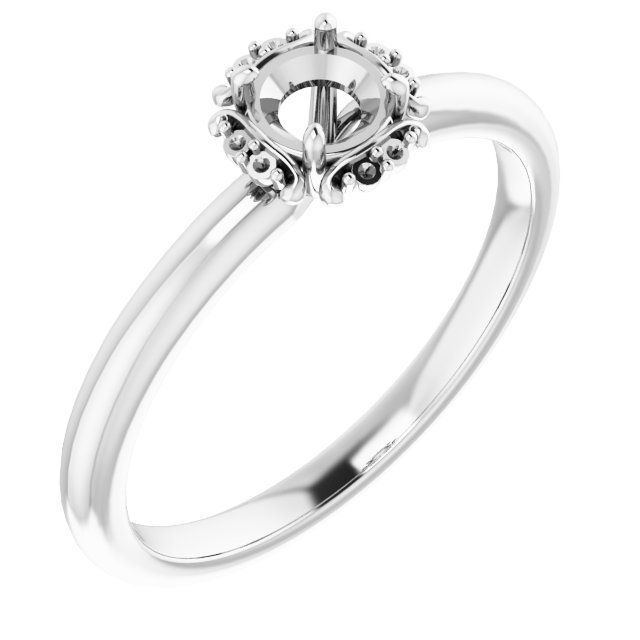 Claw-Prong Halo-Style Engagement Ring