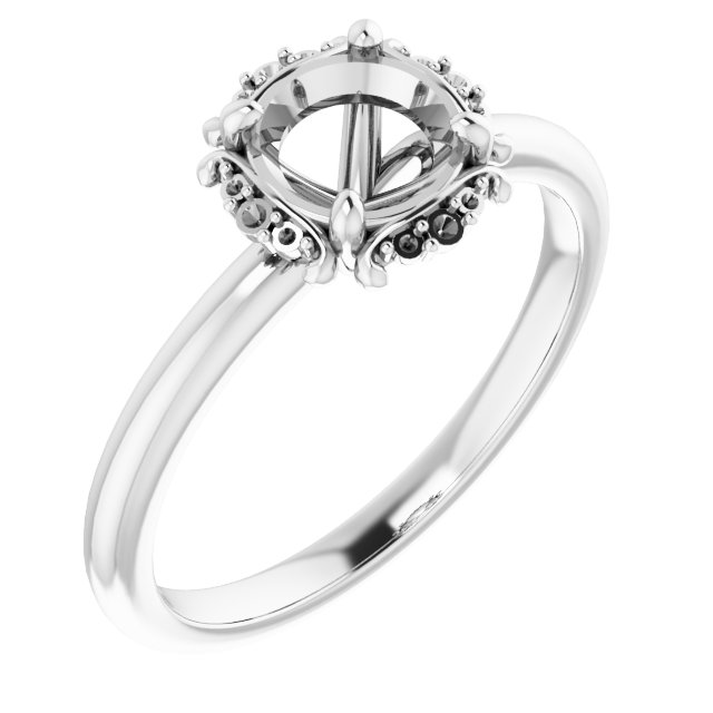 Claw-Prong Halo-Style Engagement Ring