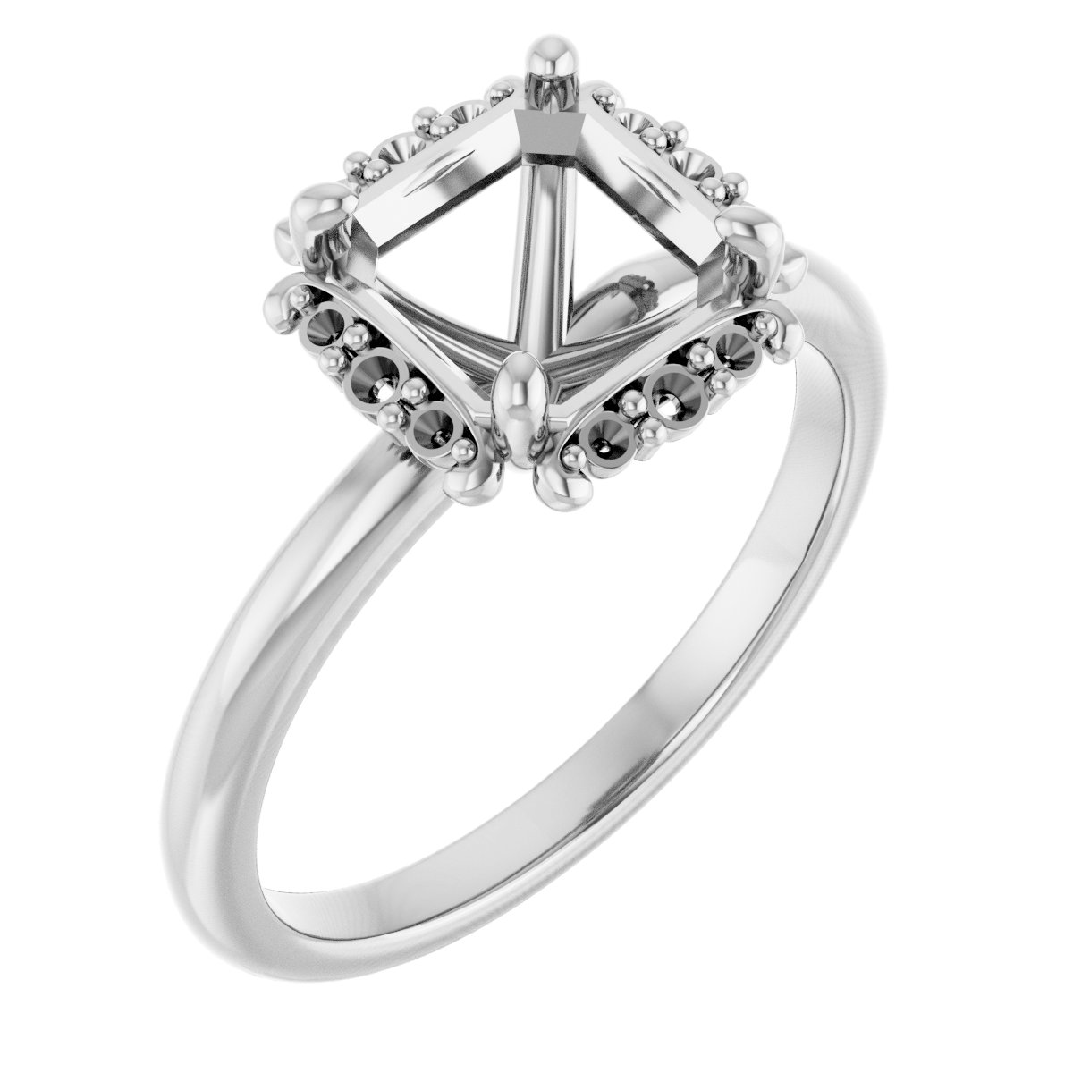 Claw-Prong Halo-Style Engagement Ring