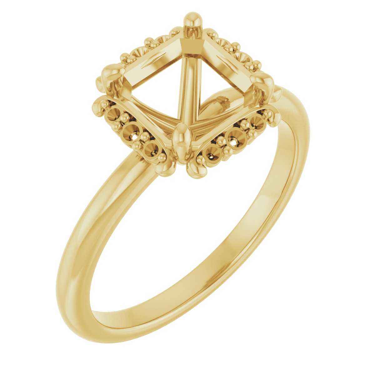 Claw-Prong Halo-Style Engagement Ring