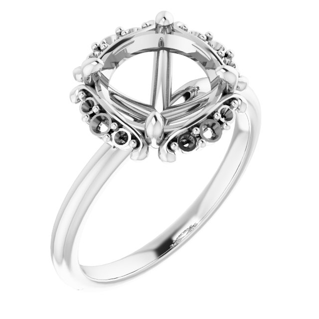 Claw-Prong Halo-Style Engagement Ring