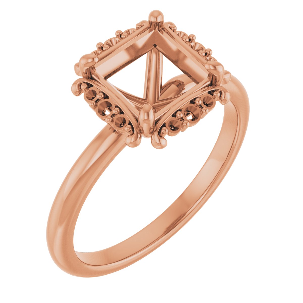 Claw-Prong Halo-Style Engagement Ring