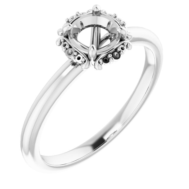 Claw-Prong Halo-Style Engagement Ring