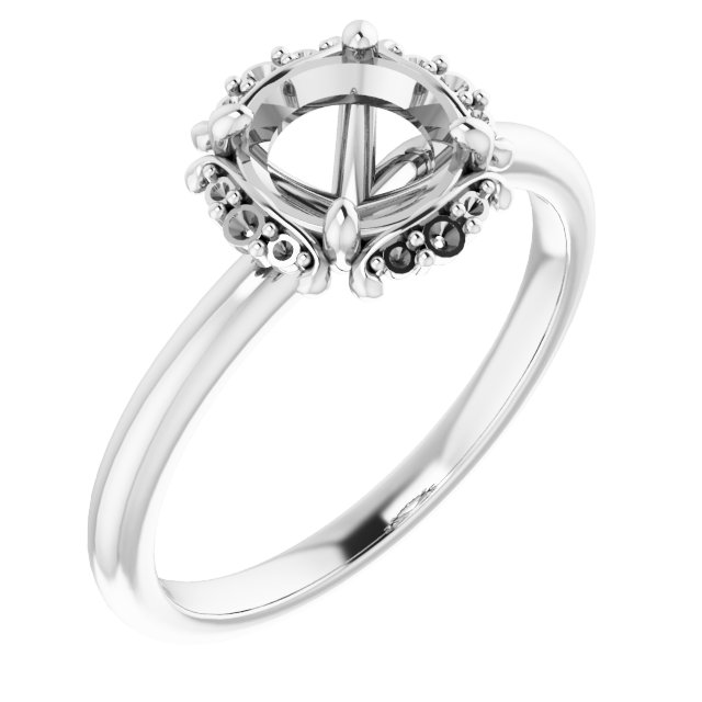 Claw-Prong Halo-Style Engagement Ring