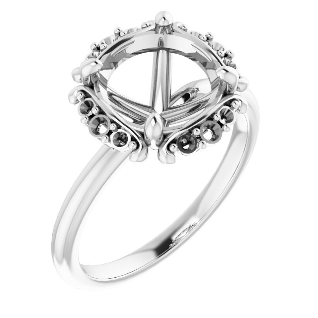 Claw-Prong Halo-Style Engagement Ring