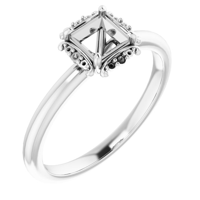 Claw-Prong Halo-Style Engagement Ring