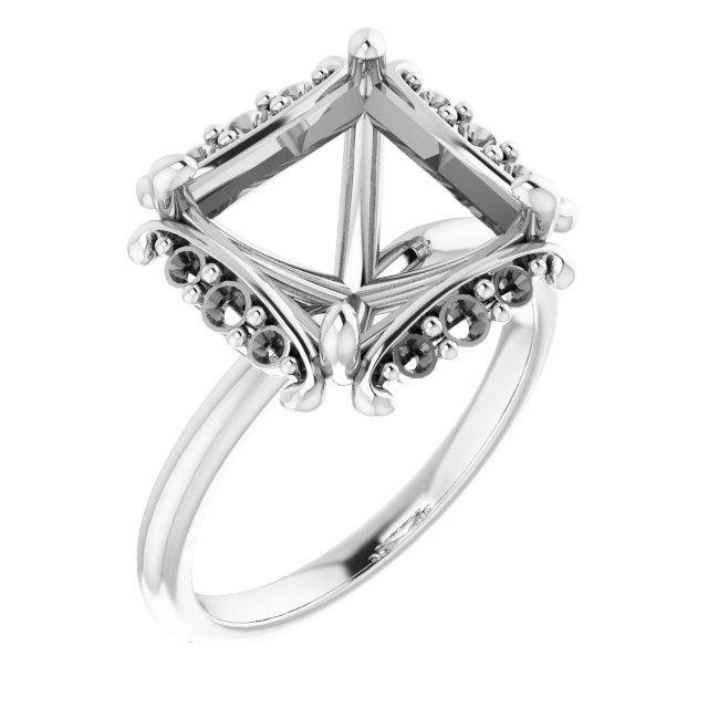 Claw-Prong Halo-Style Engagement Ring