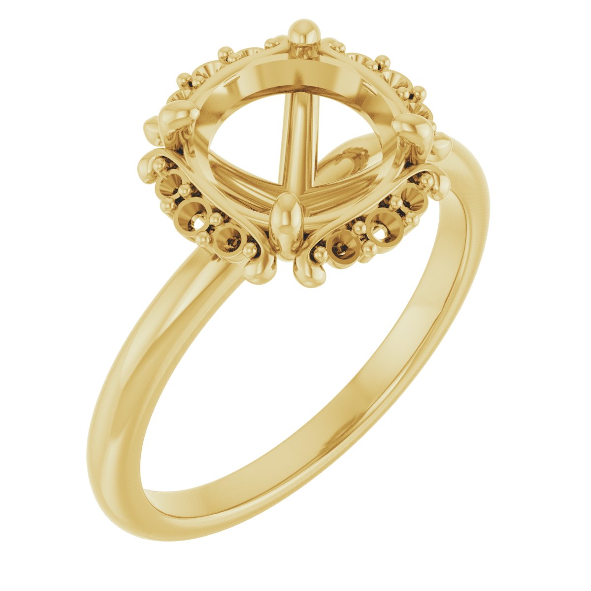 Claw-Prong Halo-Style Engagement Ring