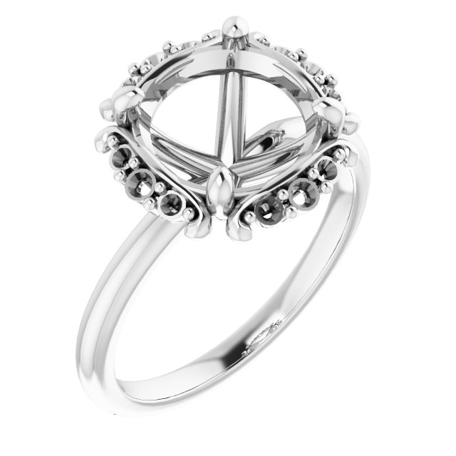 Claw-Prong Halo-Style Engagement Ring