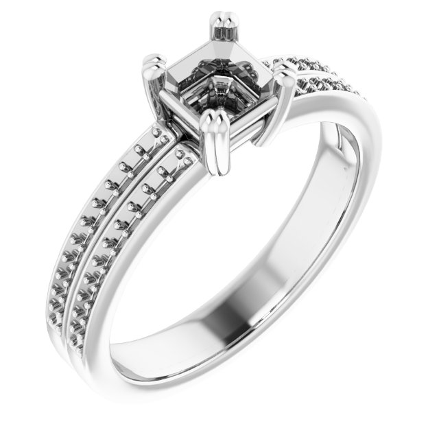 8x8 mm Heart Engagement Ring Mounting