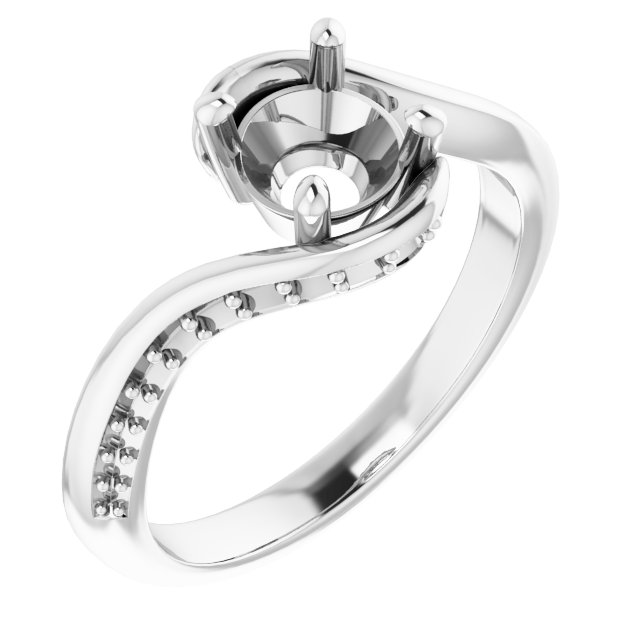 Accented Bypass Engagement Ring