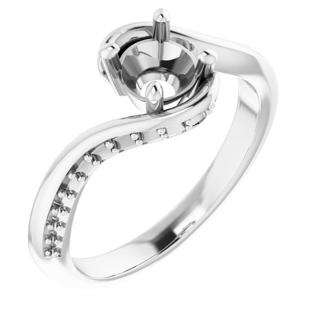 Accented Bypass Engagement Ring
