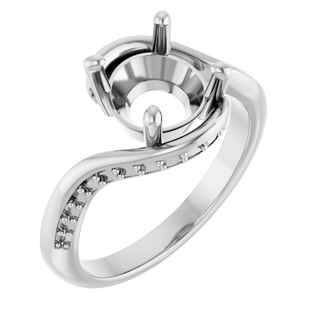 Accented Bypass Engagement Ring