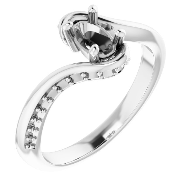 Accented Bypass Engagement Ring