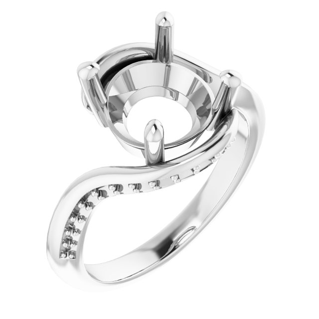 Accented Bypass Engagement Ring