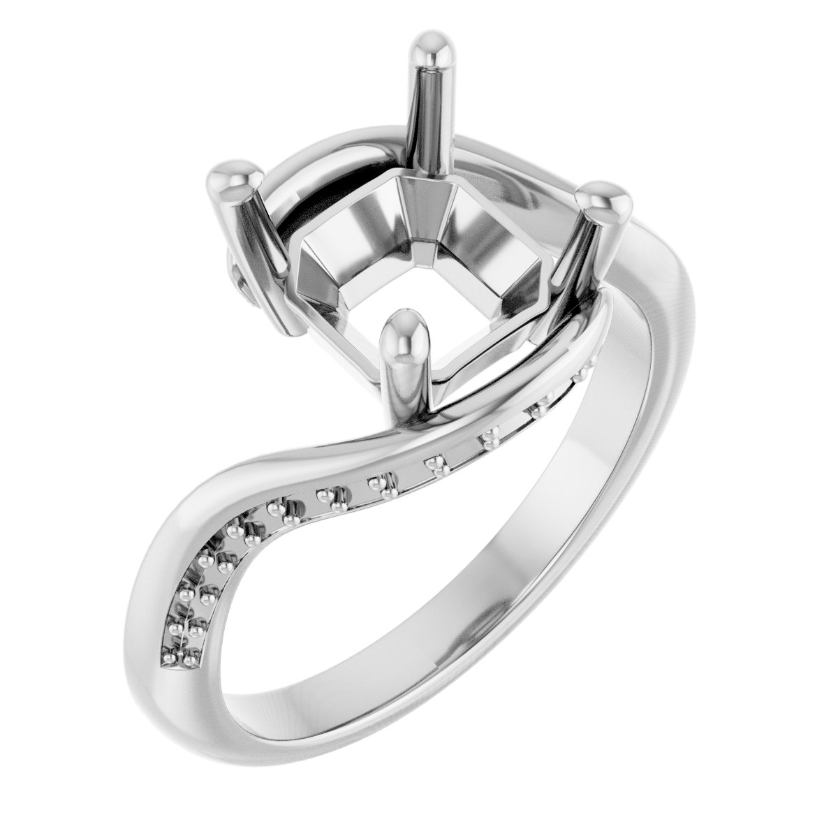Accented Bypass Engagement Ring