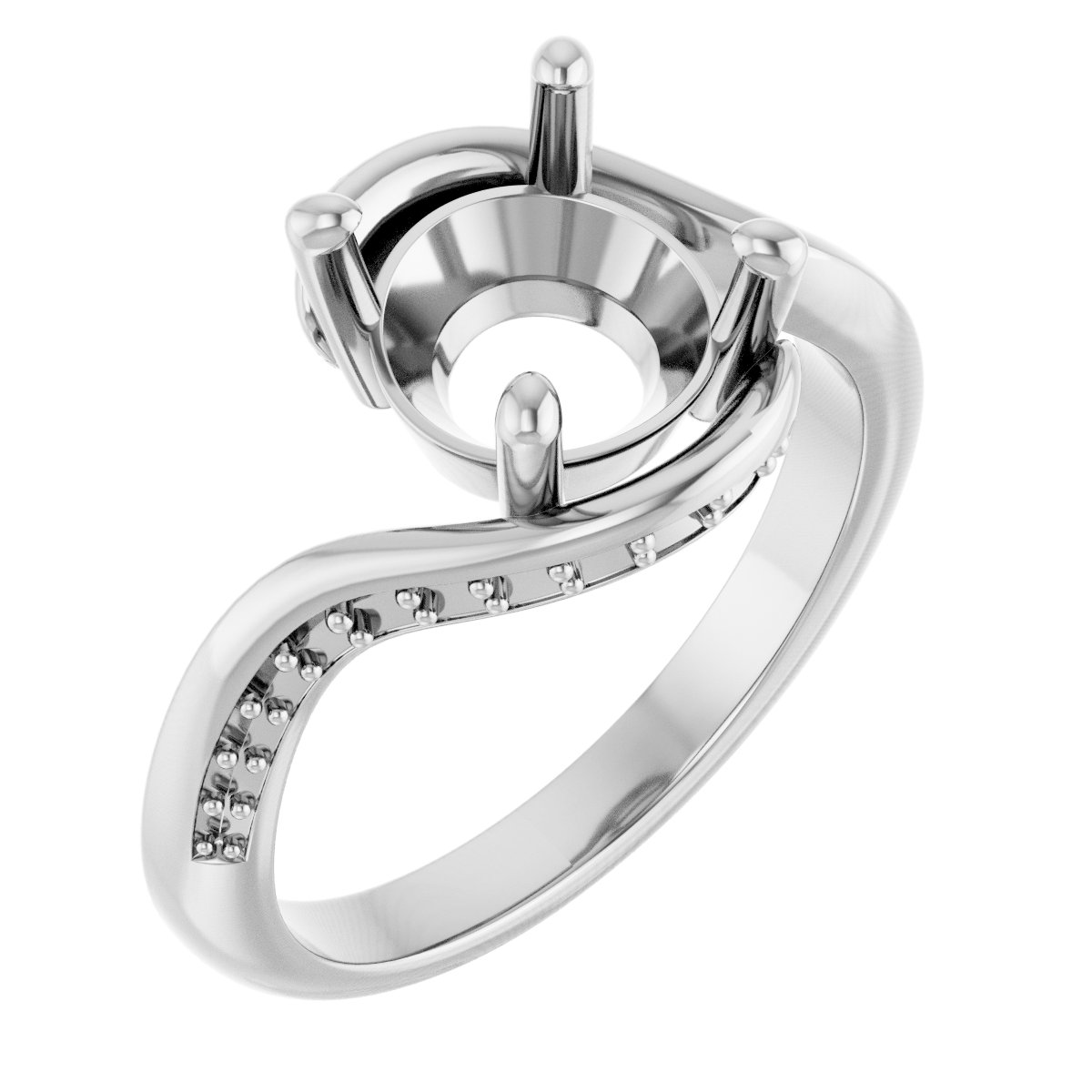 Accented Bypass Engagement Ring