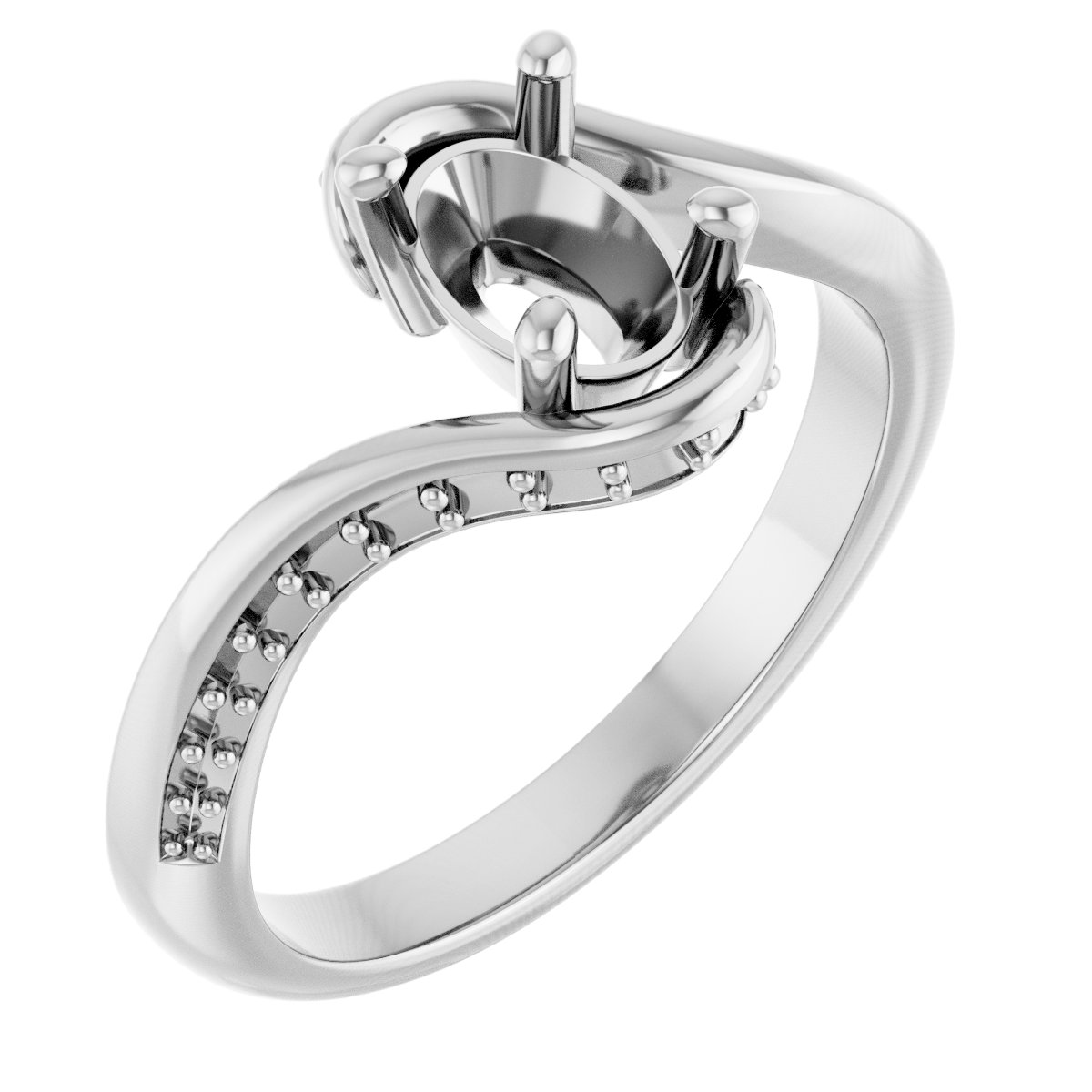 Accented Bypass Engagement Ring