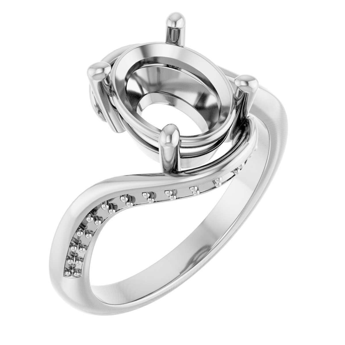 Accented Bypass Engagement Ring