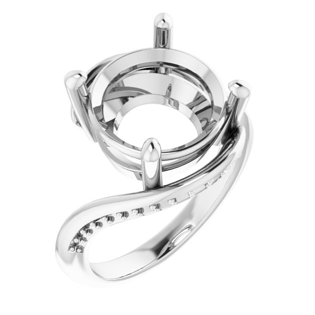 Accented Bypass Engagement Ring