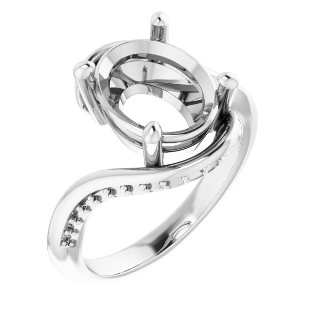Accented Bypass Engagement Ring