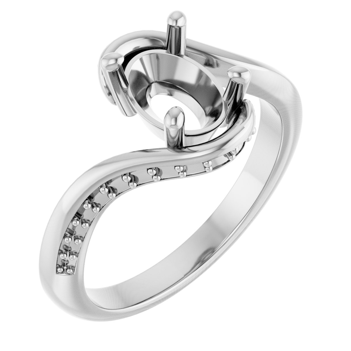 Accented Bypass Engagement Ring