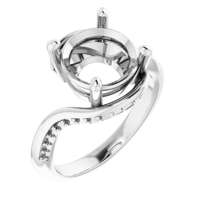 Accented Bypass Engagement Ring
