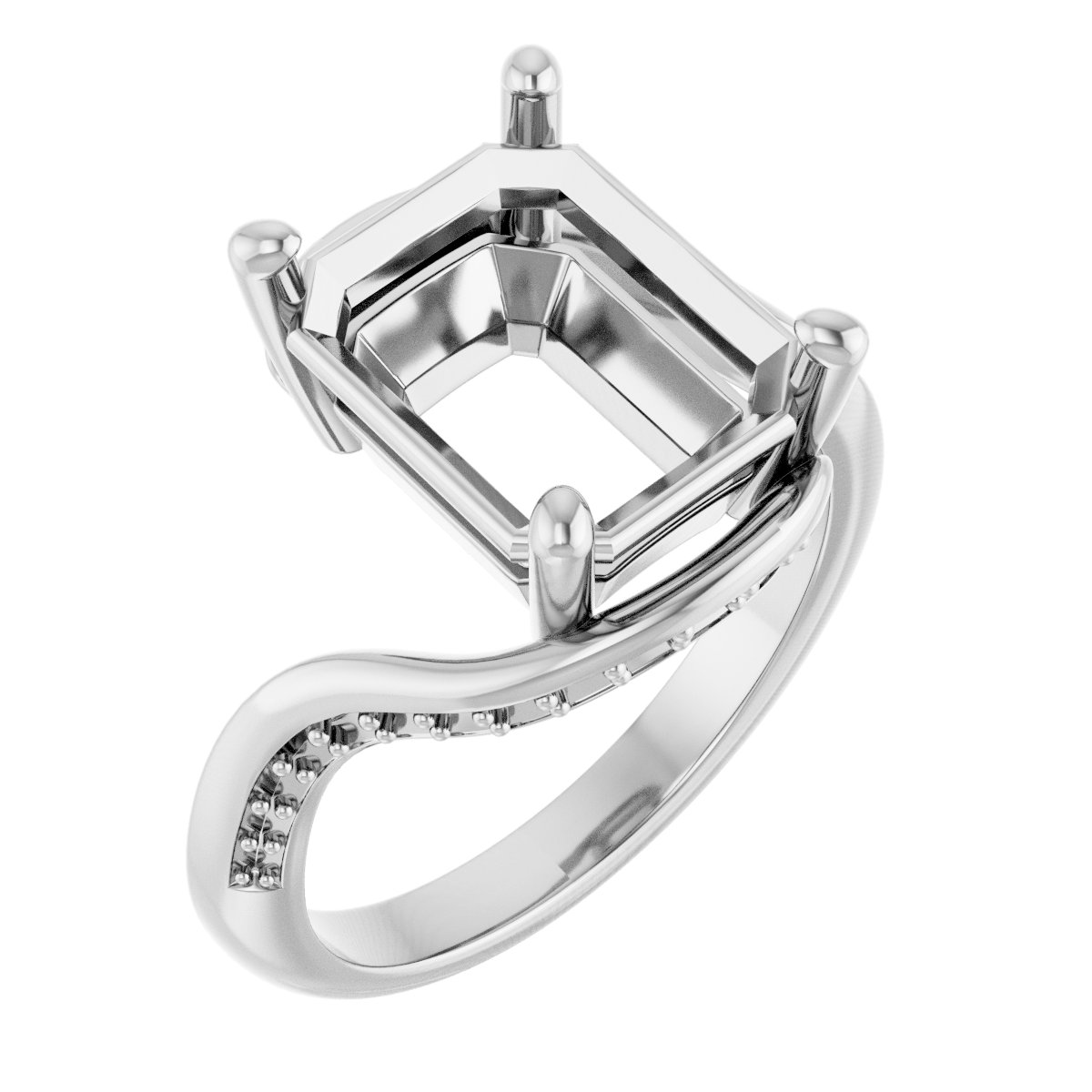Accented Bypass Engagement Ring