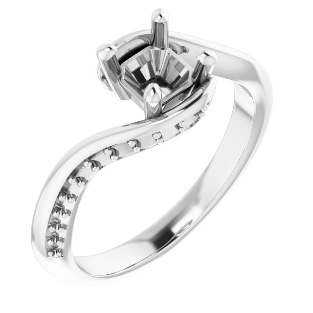 Accented Bypass Engagement Ring