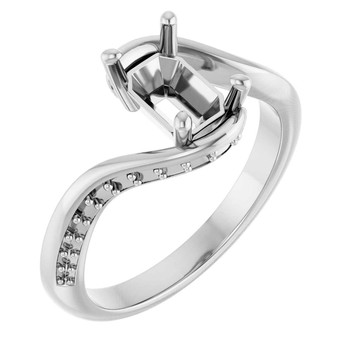 Accented Bypass Engagement Ring