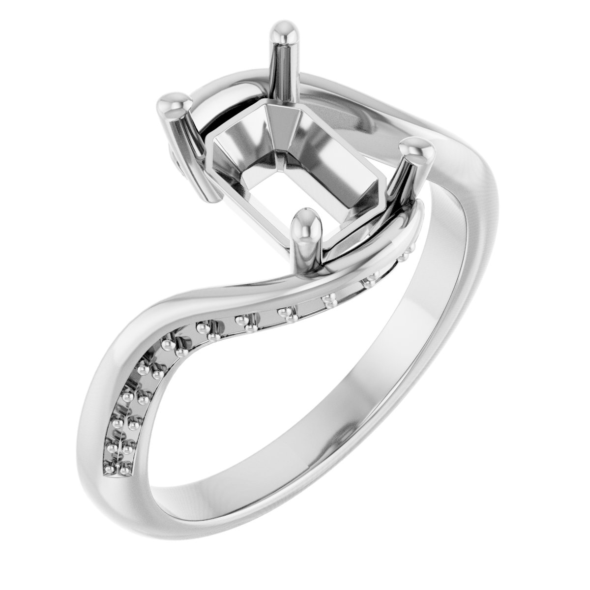 Accented Bypass Engagement Ring