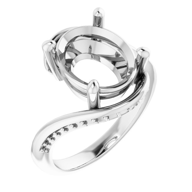 Accented Bypass Engagement Ring