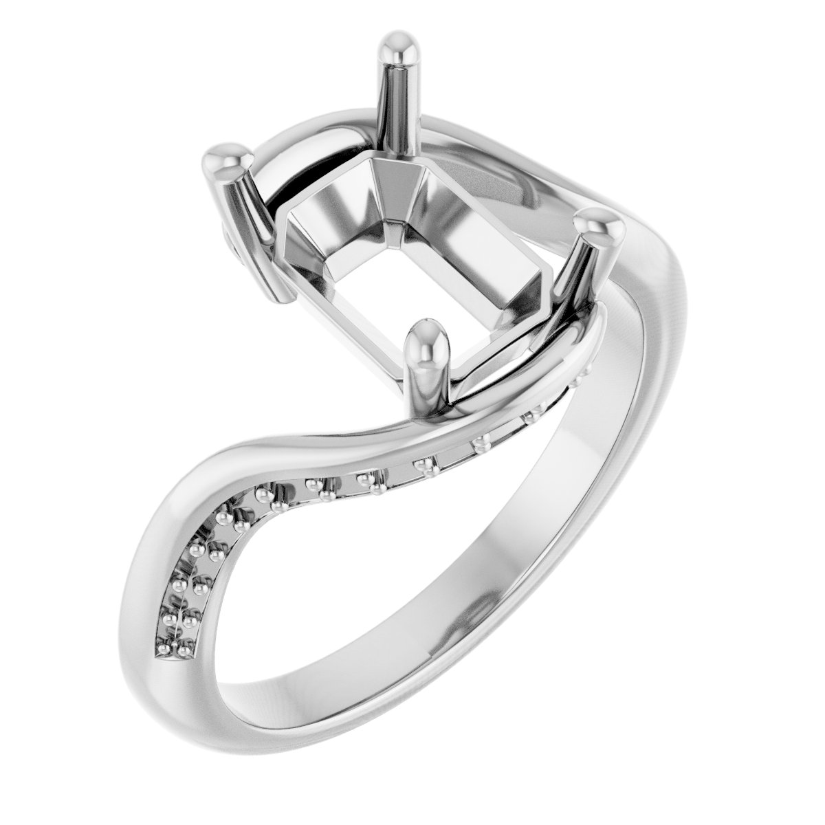 Accented Bypass Engagement Ring